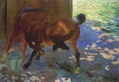 Paul-Albert Besnard Horses bitten by flies oil painting image